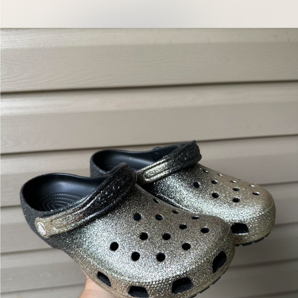 Limited Edition Black/Gold Ombre Glitter Crocs - Picture 5 of 5